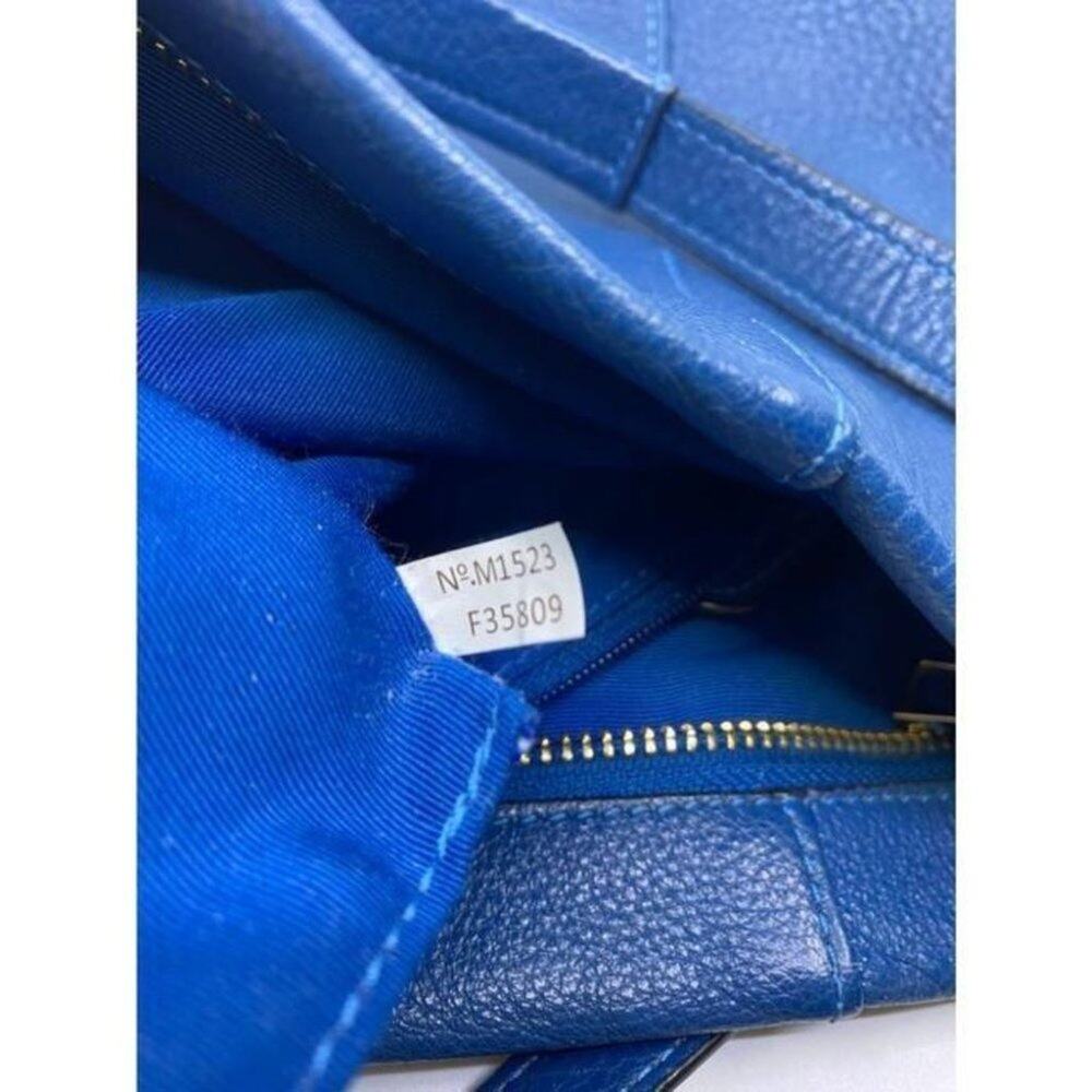 Coach Medium W Adjustable Strap Blue Leather Cross - Picture 11 of 12